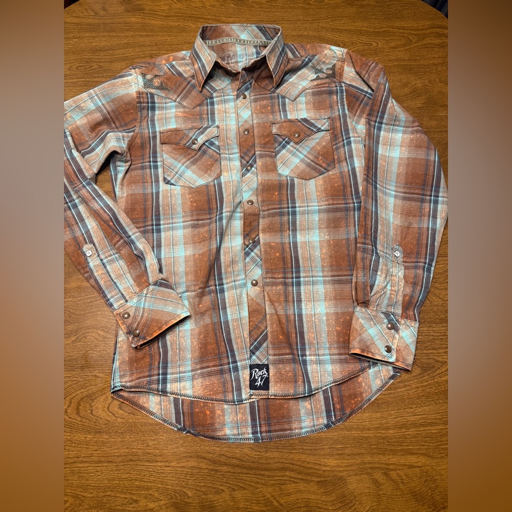Rusty Brown Plaid Men's Shirt